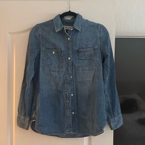 Madewell denim button up shirt blouse, 100% cotton, size S